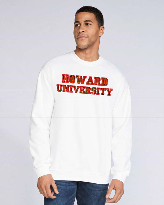 Custom Embroidered Sweatshirt with Kente Cloth Applique – Personalized College Spirit Wear for Universities.