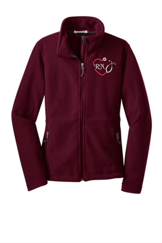 Custom Embroidered Fleece Jacket with Stethoscope Logo - Personalized Medical Layer.