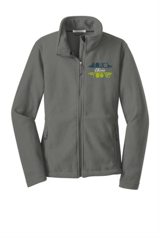 Custom Embroidered Microfleece Medical Jacket - Lightweight, Full Zip, Thin Fleece with Heart & Stethoscope Monogram