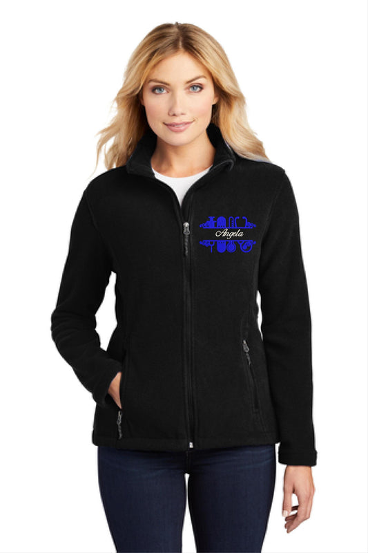 Custom Embroidered Microfleece Medical Jacket - Lightweight, Full Zip, Thin Fleece with Heart & Stethoscope Monogram