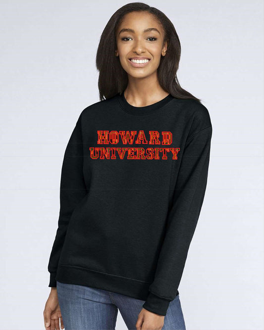 Custom Embroidered Sweatshirt with Kente Cloth Applique – Personalized College Spirit Wear for  Universities.