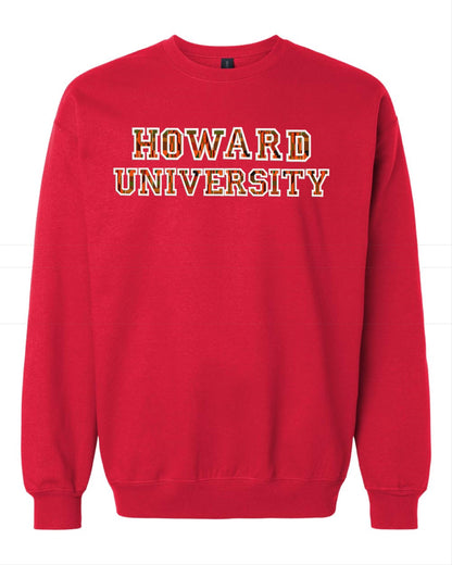 Custom Embroidered Sweatshirt with Kente Cloth Applique – Personalized College Spirit Wear for  Universities.