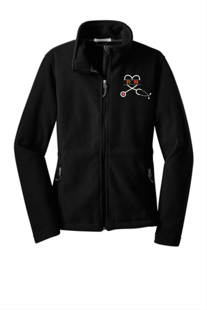 Custom Embroidered Fleece Jacket with Stethoscope Logo - Personalized Medical Layer.