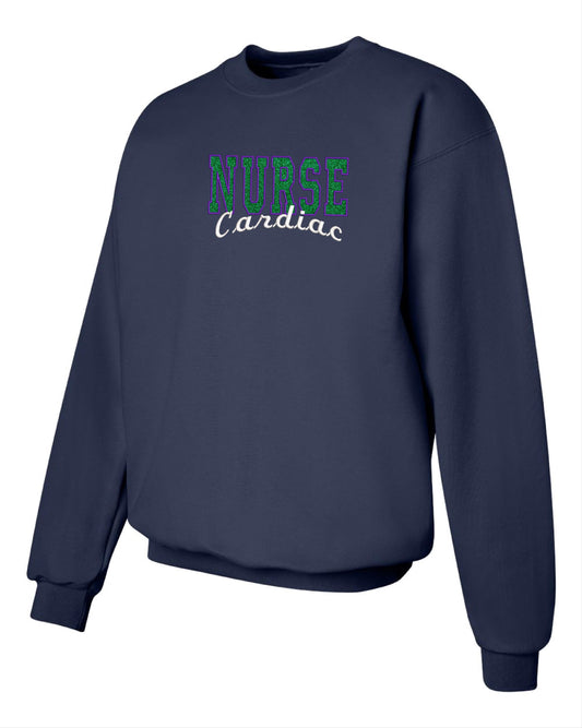 Custom Nursing Sweatshirts - Personalized with Glitter Applique & Specialty Options (RN, NP, LPN).